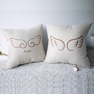 Set of 2 Love with Angels Wings Decorative Pillow Covers