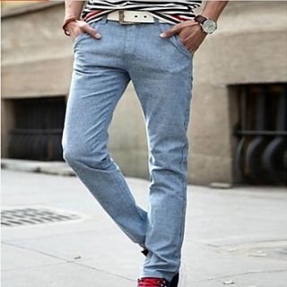 Mens Fashion Casual Long Linen Pants(Belt Not Included)