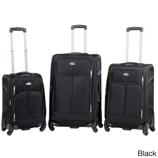 National Traveler Excursion 3 piece Expandable Spinner Upright Luggage Set