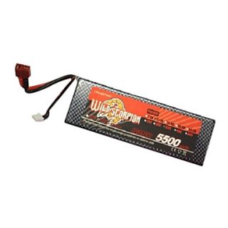 Wild Scorpion 7.4V 2S 5500mAh 60C Li Po Battery(T Plug)