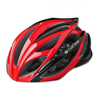 CoolChange Cycling 21 Vents EPS Red Protective Bicycle Helmet