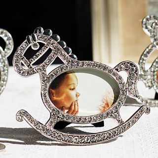 Modern Style Lovely Horse Shape Metal Rhinestone Picture Frame