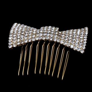 Alloy Womens Bowknot Wedding/Party Hair Combs With Rhinestone