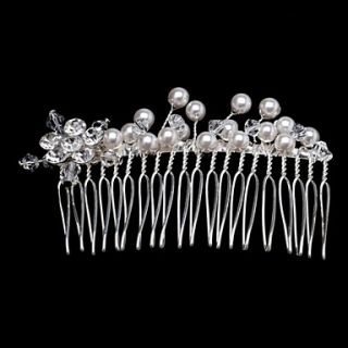 Hand made Rhinestone and Pearl Womens Wedding/Party Hair Comb