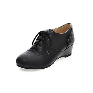 Leatherette Womens Wedge Heel Closed Toe Oxfords Shoes (More Colors)