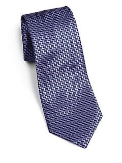  Collection Neat Zigzag Silk Tie   Purple