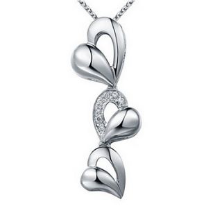 Graceful Heart Shape Silvery Alloy Womens Necklace(1 Pc)