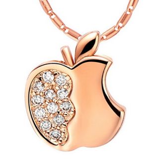 Elegant Apple Shape Slivery And Golden Alloy Necklace(1 Pc)(Gold,Slivery)