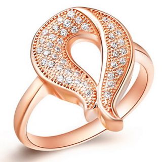 Fashionable Sliver Or Gold With Cubic Zirconia Hollow Womens Ring(1 Pc)