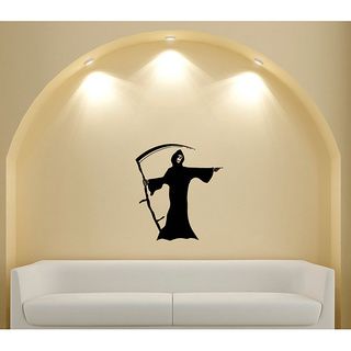 Scytheman Halloween Wall Vinyl Decal Art (Glossy blackTheme Scytheman Materials VinylIncludes One (1) wall decalEasy to apply; comes with instructions Sheet dimensions 25 inches wide x 35 inches longAll measurements are approximate. )