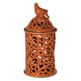Privilege Large Orange Bird Design Pierced Ceramic Vase (Orange Materials CeramicDimensions 16.5 inches high x 8 inches wide x 8 inches deep  )
