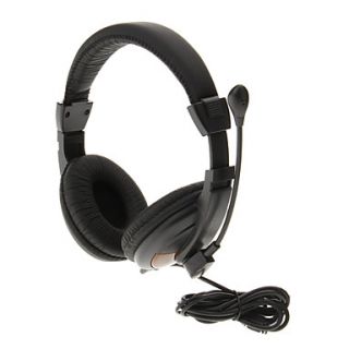 760 3.5mm High Quality On ear Headphone Headset with Mic for Computer(Black)