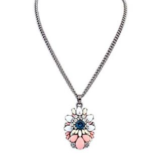 Womens European and America Noble (Flower) Rhinestone Resin Party Pendant Necklace (1 pc)