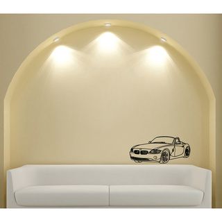 Convertible Car Glossy Black Vinyl Wall Decal (Glossy blackDimensions 25 inches wide x 35 inches long )