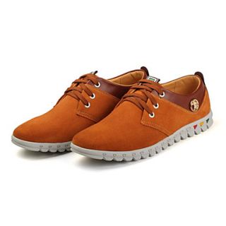 Leather Mens Flat Heel Comfort Fashion Sneakers Shoes With Lace up(More Colors)