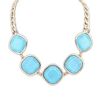 Womens European Fashion Style Resin Alloy Thick Chain Statement Necklace (More Color) (1 pc)