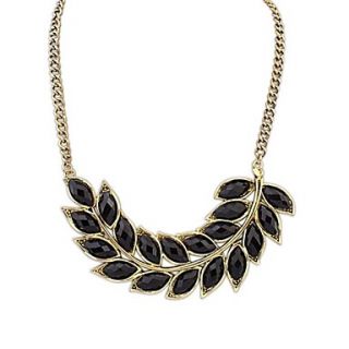 Womens European Bohemia Fashion Style(Leaves) Resin Alloy Plated Statement Necklace (More Color) (1 pc)
