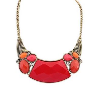 Womens European and America Vintage(Irregular Patch) Resin Alloy Statement Necklace (More Color) (1 pc)
