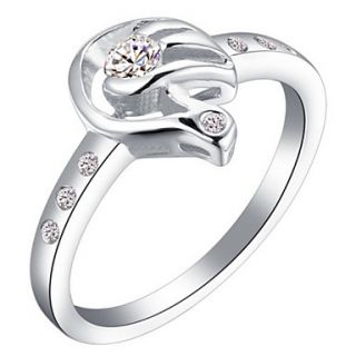 Stylish Sliver With Cubic Zirconia Bird Womens Ring(1 Pc)