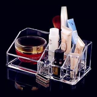 Acrylic Transparent Cosmetics Storage Stand Makeup Brush Pot Quadrate Cosmetic Organizer