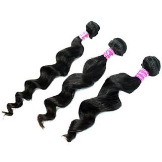 Brazilian Virgin Hair Unprocessed Human Hair Loose Wave Natural Color 16Inches
