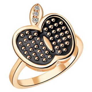 Stylish Sliver Or Gold With Cubic Zirconia Apple Womens Ring(1 Pc)
