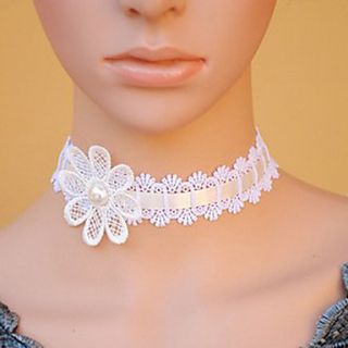 Handmade Retro Style Bride White Flower Pattern Sweet Lolita Necklace