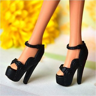 Barbie Doll Dark Queen Black PVC High heeled Sandal
