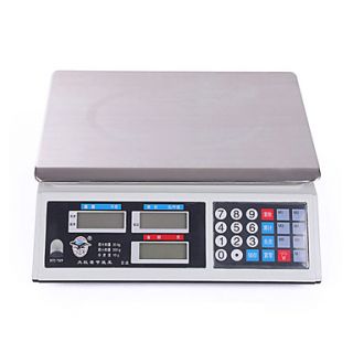 30Kg x 5g LCD Food Meat Produce Weight Price Computing Digital Platform Scale 7 Unit Prices XD03 White