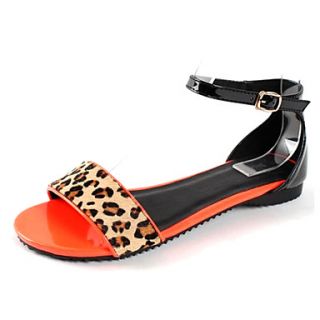 Faux Leather Womens Flat Heel Comfort Sandals Shoes(More Colors)