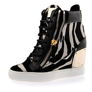Leather Womens Wedge Heel Wedges Fashion Sneakers Shoes