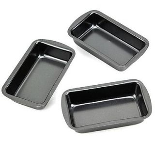 Mini cuboid Shape Muffin Cupcake Pans and Loaf Pans, 3 Pieces per Set, Non sticked Coated