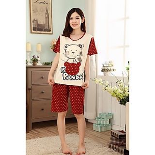 Womens Panda Pattern Polka Dots Pajama