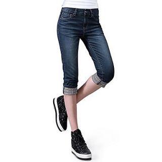 Womens Summer Silm Elasticity Leggings Casual Denim Cropped Pencil Jeans Pants