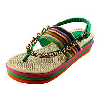 Faux Leather Womens Platform Heel Flip Flops Sandals Shoes(More Colors)
