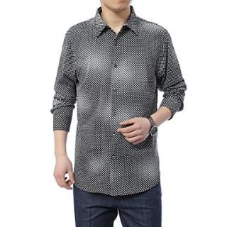 Mens Handsome Simple Design Long Sleeve Polyester Shirt