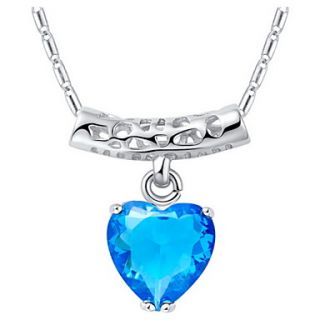 Fashion Heart Shape Alloy Womens Necklace With Rhinestone(1 Pc)(Red,Blue,Purple)