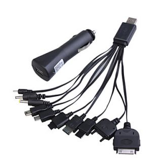 10 in 1 USB Car Charger for iPod/iPhone/PSP/CellPhones