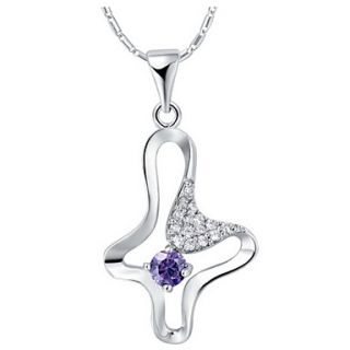 GracefulEurope Style Alloy Womens Necklace(1 Pc)(Purple,White)