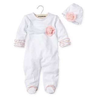 WENDY BELLISSIMO Wendy Bellissimo Footed Coveralls and Hat   Girls newborn 9m,