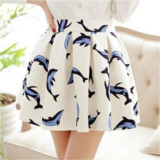 Womens Dolphin Printing Mini Skirt
