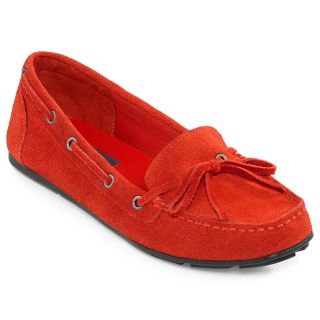 St. Johns Bay Cammie Suede Moccasins, Red, Womens