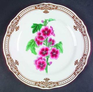 Sadek Golden Botanical Dinner Plate, Fine China Dinnerware   Andrea,Flower Motif