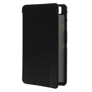 Silk Pattern PU Leather Full Body Case with Stands for Samsung T320 (Black)