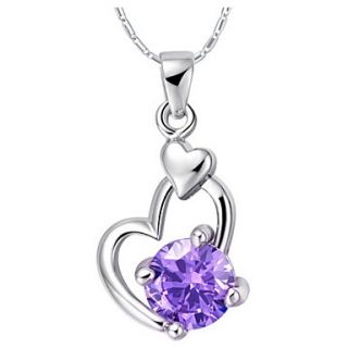 GracefulHeart Shape Alloy Womens Necklace With Rhinestone(1 Pc)