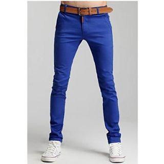 Mens Casual Candy Color Slim Pants
