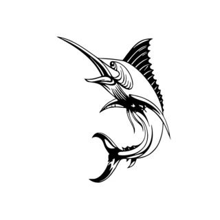 Marlin Fish Vinyl Wall Art (BlackEasy to apply You will get the instructionDimensions 22 inches wide x 35 inches long )
