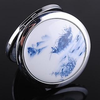 Chinese Painting Round Stainless Steel Compact Mirror Favor