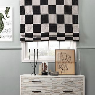 Modern Fancy Black And White Cubes Eco friendly Roman Shade