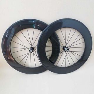 Yanbo 3K Glossy 700C 88mm Carbon Clincher Wheelset wide 20.5mm with 271/372 hub 20 24 holes for road bike